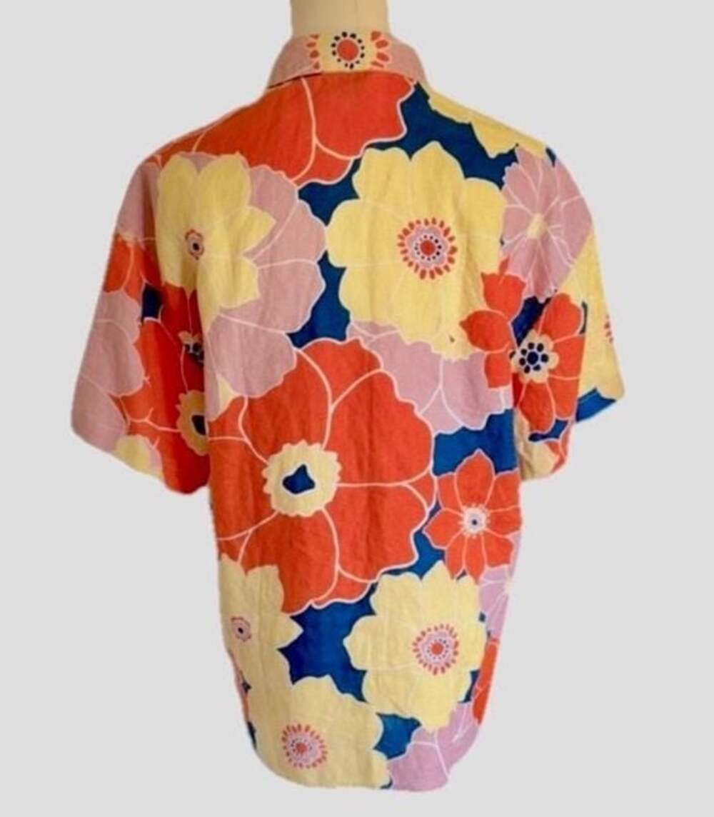 Weekend Only Sale Rails Floral Linen Button Down Shirt Size XL - Picture 3 of 11